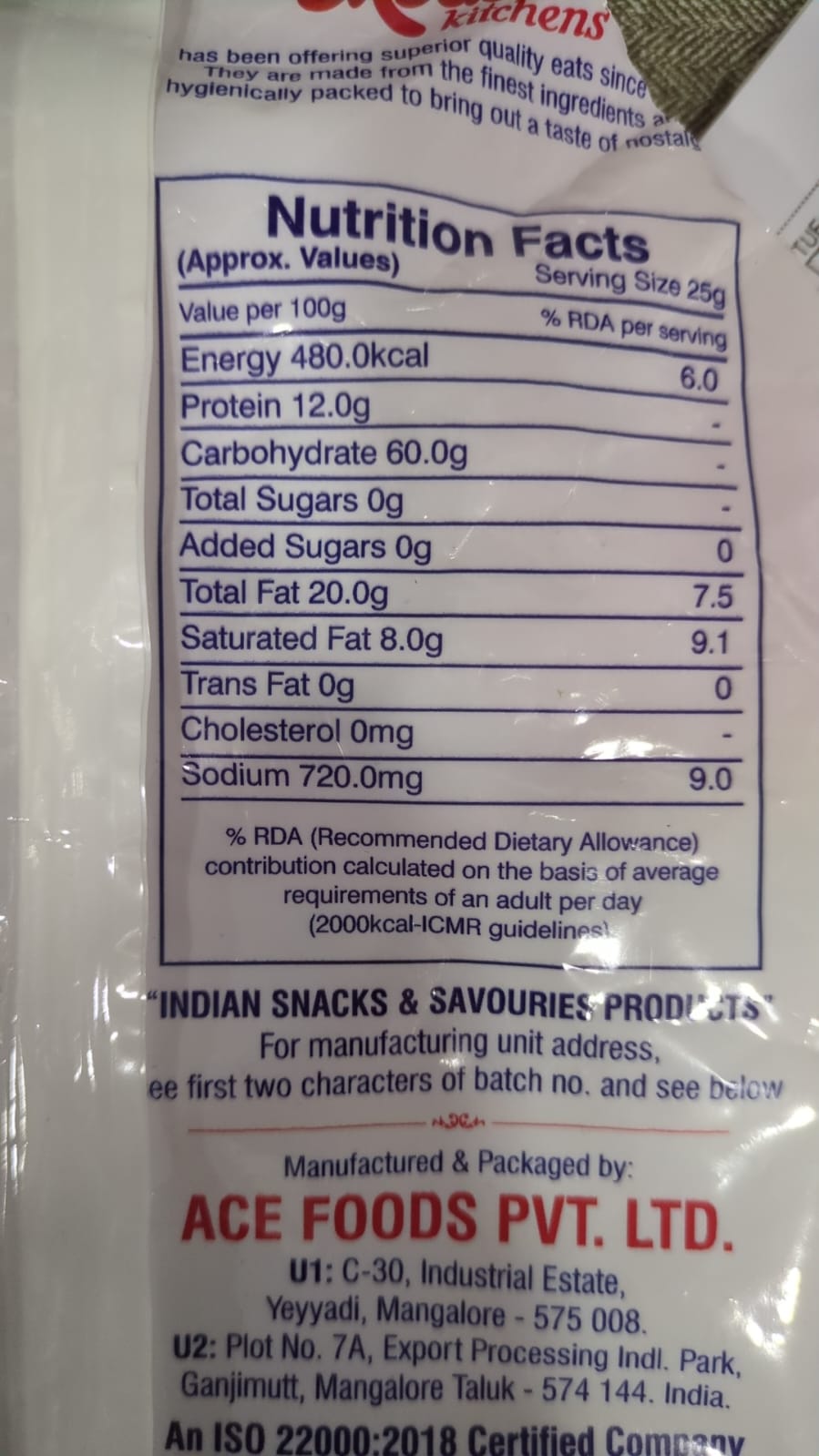 Indian Snacks & Savouries Products: ACE FOODS PVT. LTD.